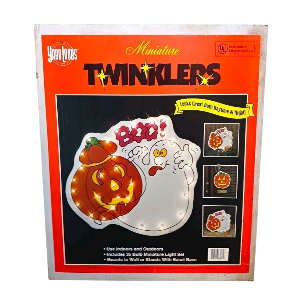Vintage IMPACT PLASTICS Twinklers Ghost Lighted Halloween Indoor Outdoor Decor